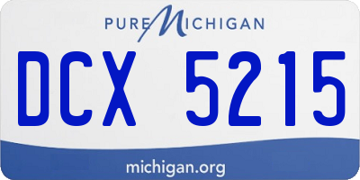 MI license plate DCX5215