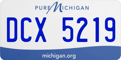 MI license plate DCX5219