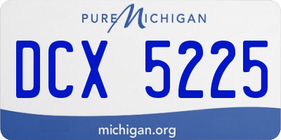 MI license plate DCX5225