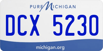 MI license plate DCX5230