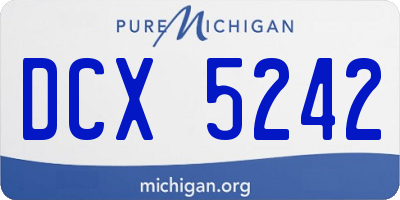 MI license plate DCX5242