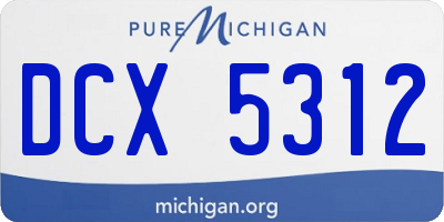MI license plate DCX5312