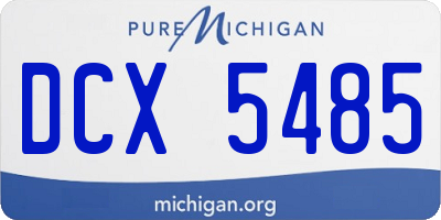MI license plate DCX5485