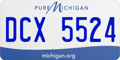 MI license plate DCX5524