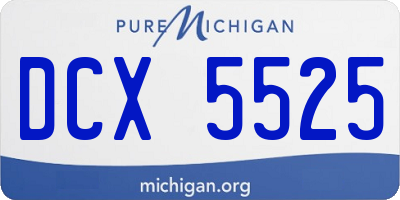 MI license plate DCX5525