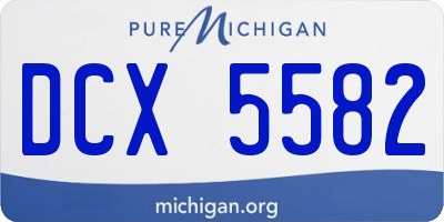 MI license plate DCX5582