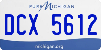 MI license plate DCX5612