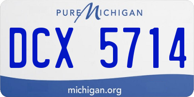 MI license plate DCX5714