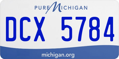 MI license plate DCX5784