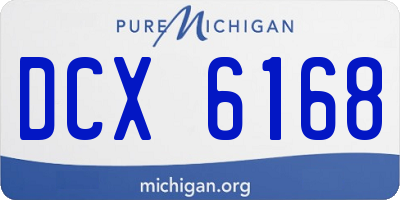 MI license plate DCX6168