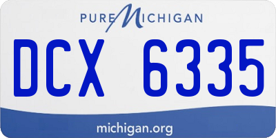 MI license plate DCX6335