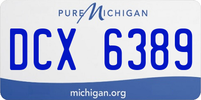 MI license plate DCX6389