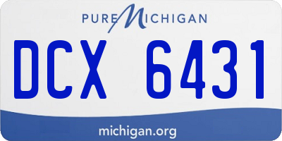 MI license plate DCX6431