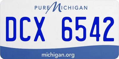 MI license plate DCX6542