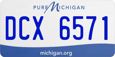 MI license plate DCX6571