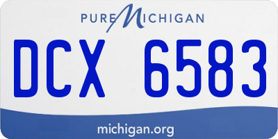 MI license plate DCX6583