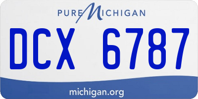 MI license plate DCX6787
