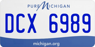 MI license plate DCX6989