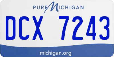 MI license plate DCX7243