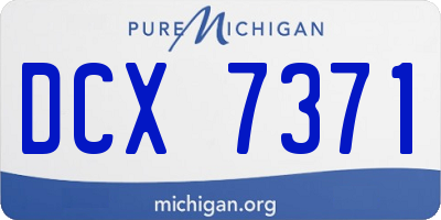 MI license plate DCX7371