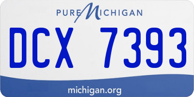 MI license plate DCX7393