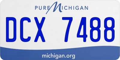 MI license plate DCX7488