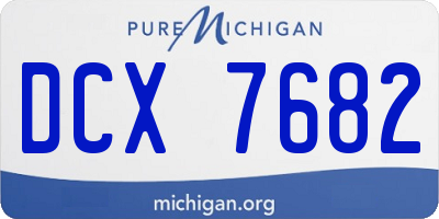 MI license plate DCX7682