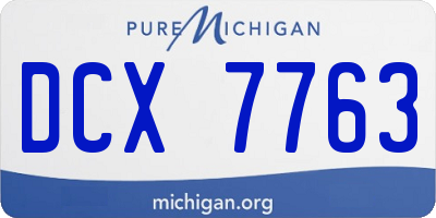 MI license plate DCX7763
