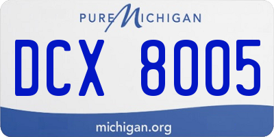 MI license plate DCX8005