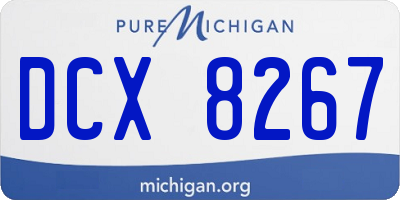 MI license plate DCX8267