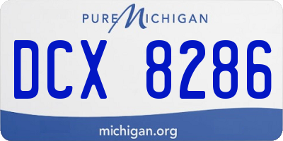 MI license plate DCX8286