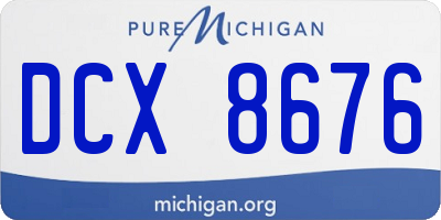 MI license plate DCX8676