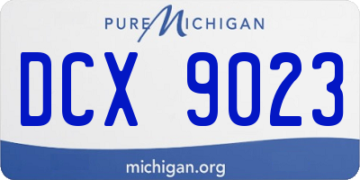 MI license plate DCX9023