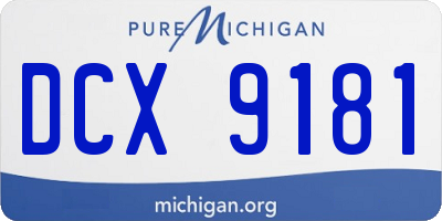 MI license plate DCX9181
