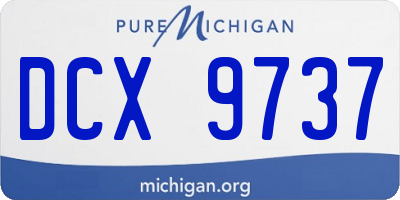 MI license plate DCX9737