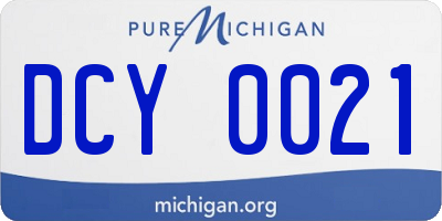 MI license plate DCY0021