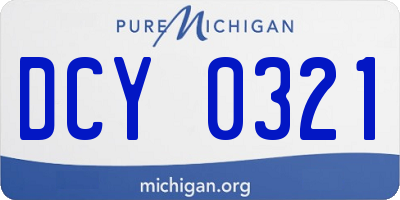 MI license plate DCY0321