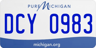 MI license plate DCY0983