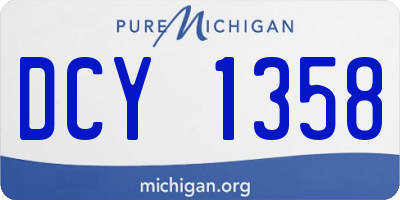 MI license plate DCY1358