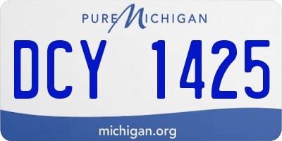 MI license plate DCY1425