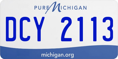 MI license plate DCY2113