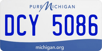 MI license plate DCY5086