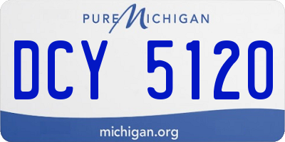 MI license plate DCY5120