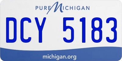 MI license plate DCY5183