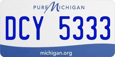 MI license plate DCY5333