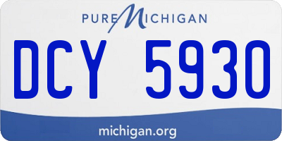 MI license plate DCY5930