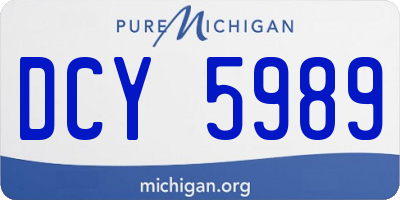 MI license plate DCY5989