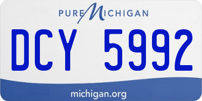 MI license plate DCY5992