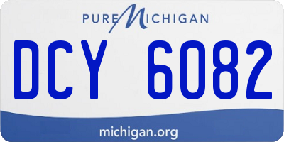 MI license plate DCY6082