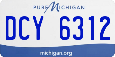 MI license plate DCY6312